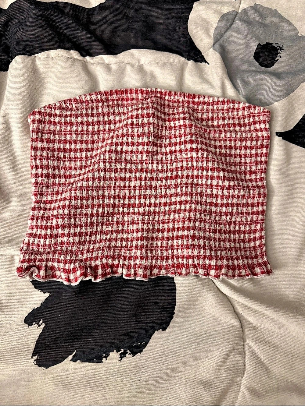 no comment Gingham Mini Skirt in Red & White Size Small Like New